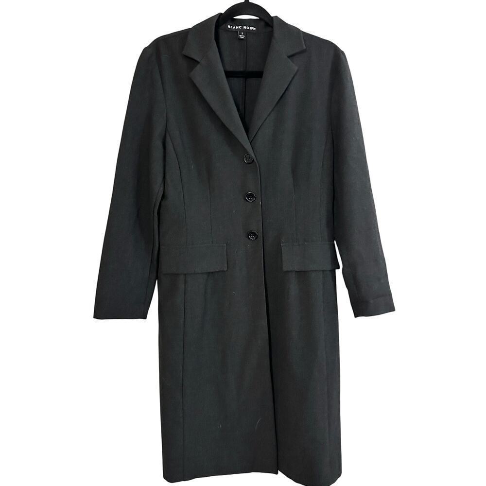 BLANC NOIR Charcoal Gray Long Jacket Witchy Dark Academia - Sz Small